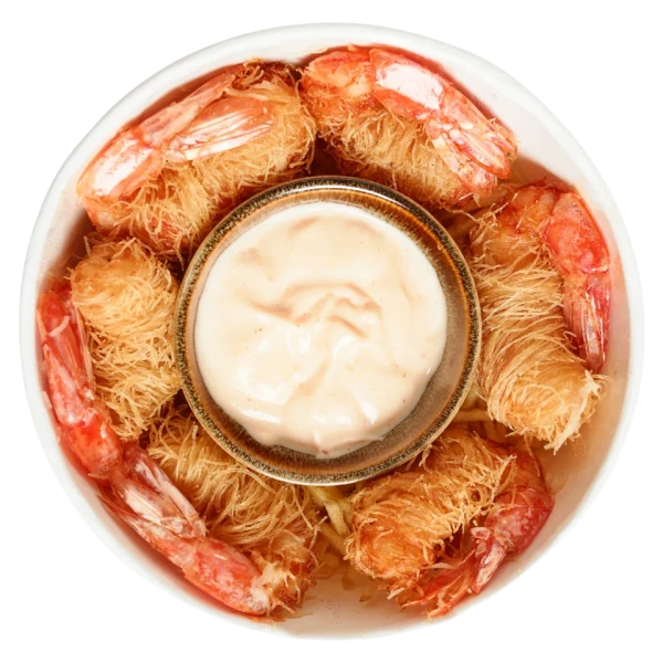 Креветки катаифи